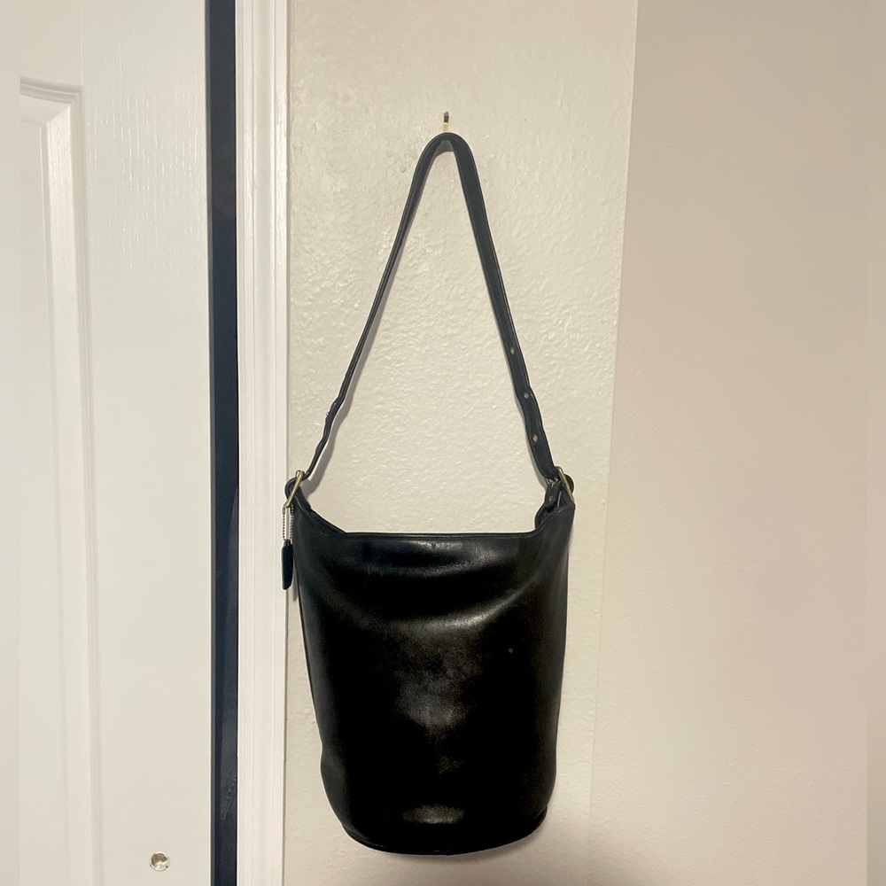 Vintage Coach Black Bucket Purse 9104